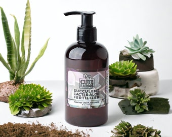 Cute Farms Succulent, Cacti, Aloe Fertilizer | Gentle Monthly Use Formula Plant Food