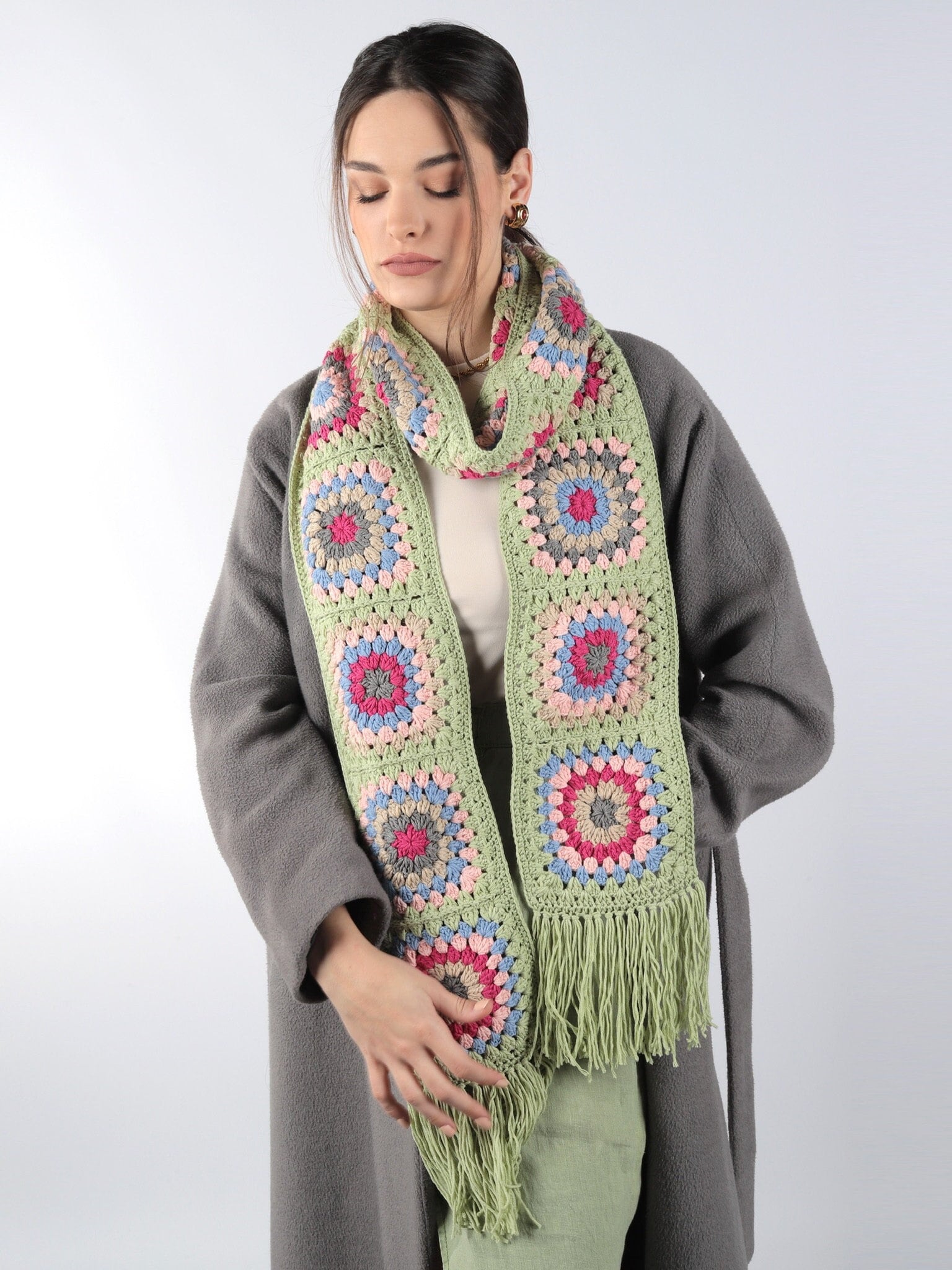 patchwork knit scarf