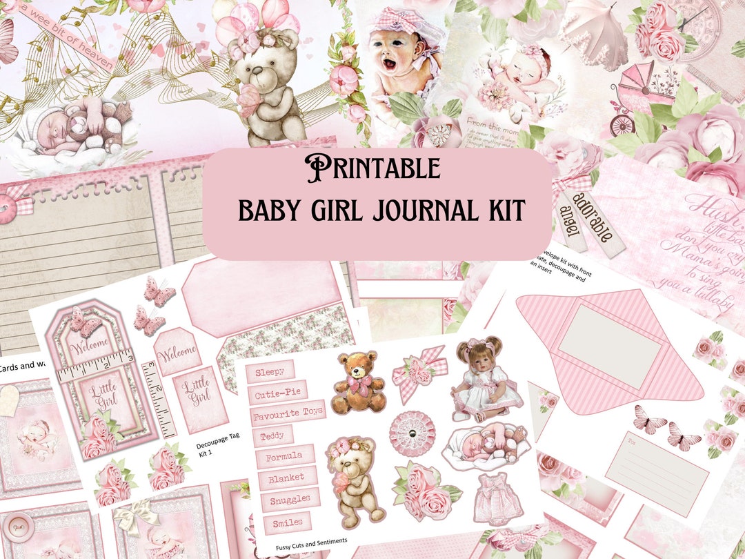 New Baby Girl Journal Printable Journal Printable Journal Etsy