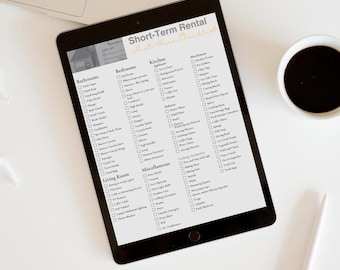 Short-Term Rental Checklist, Editable Home, Vacation Rental, Airbnb, Printable PDF