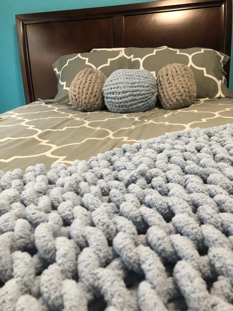 Chunky Knit Round Pillow Etsy