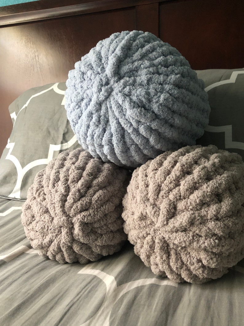 Chunky Knit Round Pillow Etsy