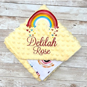 Manta de bebé personalizada arco iris / manta amorosa personalizada / / regalo de bebé recién nacido / regalo de baby shower / bebé arco iris amoroso