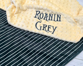 Nightmare Stripes Baby Blanket | Jack stripes Christmas Baby Blanket | Crib size blanket. ONLY 1 LEFT | Spooky Baby Gift