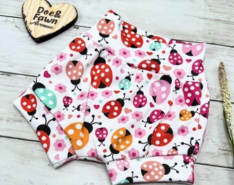 Lady Bug High Waisted Bummies | Love Bug Shorties, Baby Bloomers, Toddler Skirts, Baby Skirts, Baby Shorts, Diaper Cover,  Bummies
