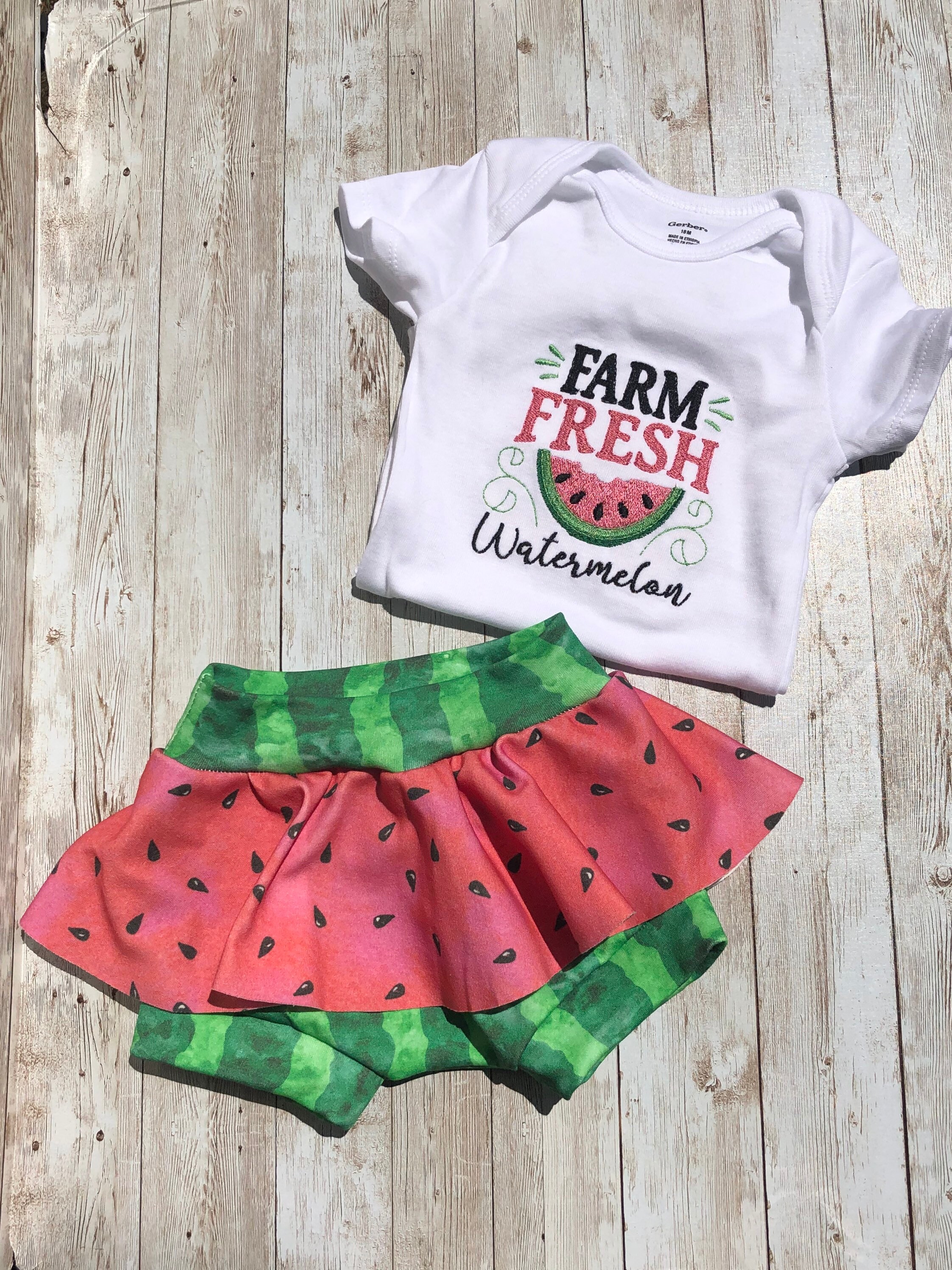 Watermelon Baby Girl Outfit Watermelon Baby Bummies Etsy