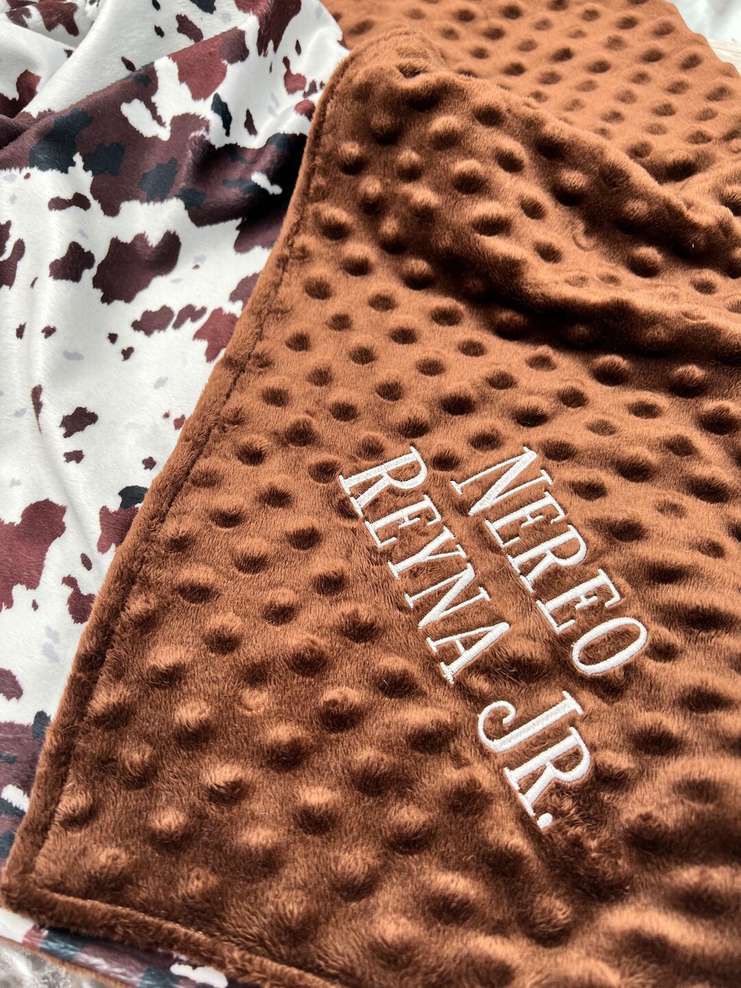 Texas Longhorn Cow Personalized Baby Crib Blanket Personalized Lovey