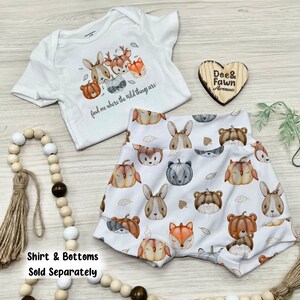 Fall Woodland Animal Pumpkin Baby Bummies | Pumpkin Halloween Outfit | Deer Fox Raccoon Baby Shorts | Thanksgiving Toddler Bottoms