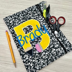 Embroidered Personalized Pencil Pouch | Custom Pencil Case | Back to school Zipper Pouch |  Kids Box | Girl’s Pencil Case | Boys Pencil Bag