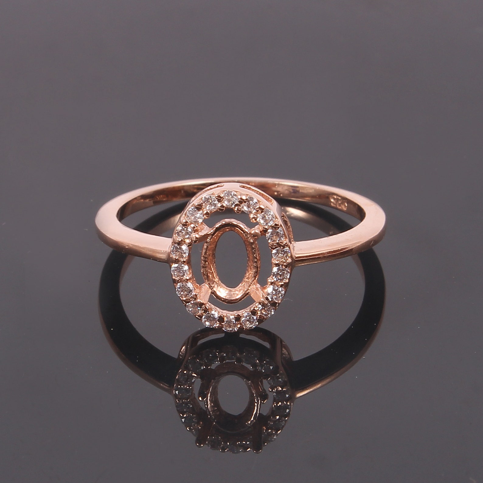 Semi Mount Ring Radium Rose Gold Plated Engagement Ring Prom Etsy