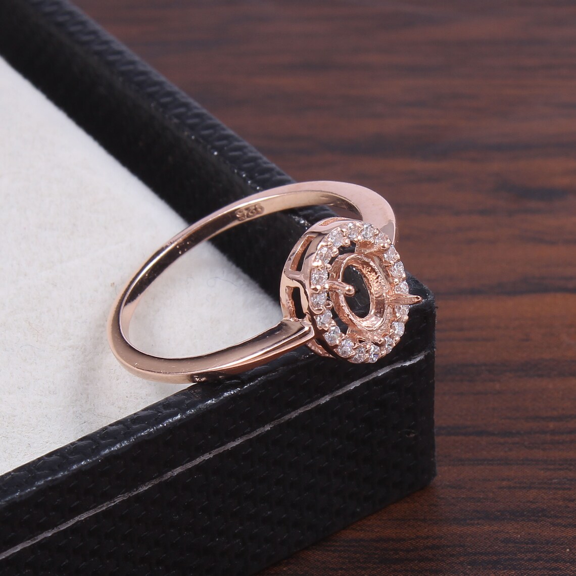 Semi Mount Ring Radium Rose Gold Plated Engagement Ring Prom Etsy