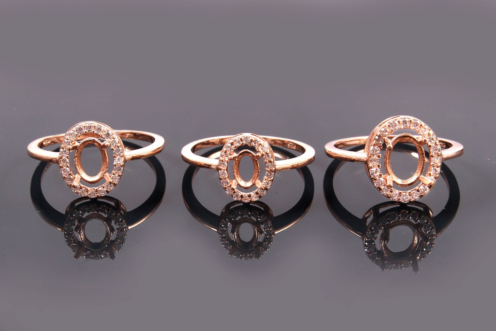 Semi Mount Ring Radium Rose Gold Plated Engagement Ring Prom Etsy