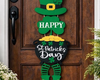 Handmade Leprechaun Door Dangler, St. Patrick's Day Porch Hanger