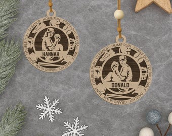 Personalized Baseball Pitcher Ornament – Right or Left-Handed | Custom Wood Sports Keepsake