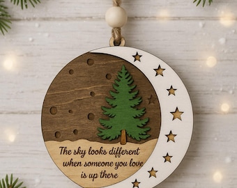 Personalized Memorial Ornament: Moon & Tree Remembrance Gift