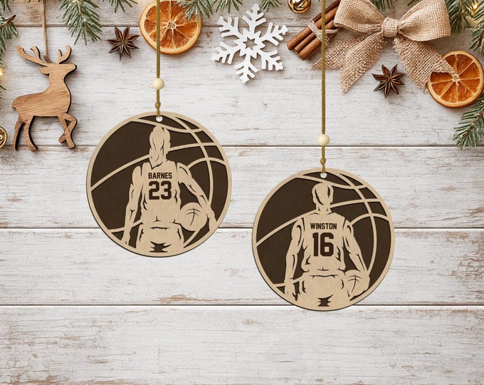 Personalized Basketball Ornament • Spotlight Player Design • Custom Name & Number • Male or Female