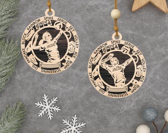 Personalized Volleyball Christmas Ornament – Male & Female Player Sports Ornament