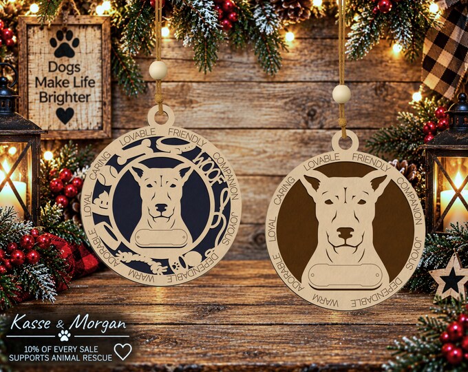 Personalized Indian Pariah Dog Ornament, Custom Engraved Wood Gift