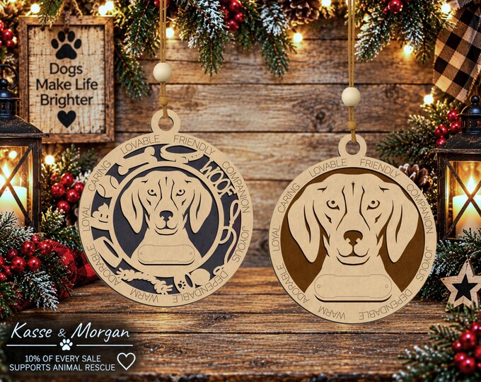 Personalized American Foxhound Wooden Ornament, Custom Dog Gift, Handcrafted Pet Keepsake