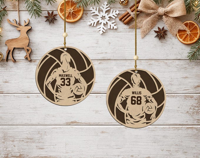 Personalized Volleyball Ornament • Spotlight Player Design • Custom Name & Number • Male or Female