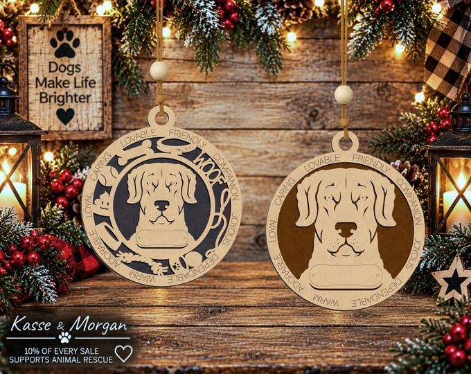 Personalized Chesapeake Bay Retriever Ornament, Custom Chessie Dog Gift, Handcrafted Wooden Pet Christmas Ornament
