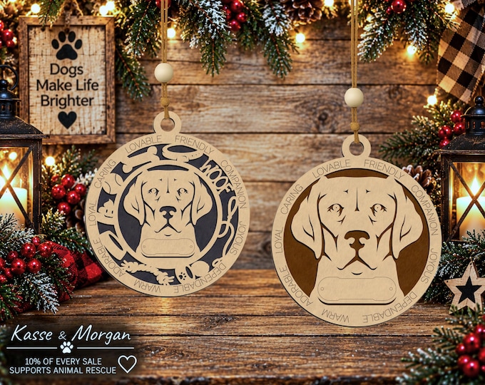 Personalized Labrador Retriever Wooden Ornament, Custom Pet Gift, Handcrafted Christmas Decoration