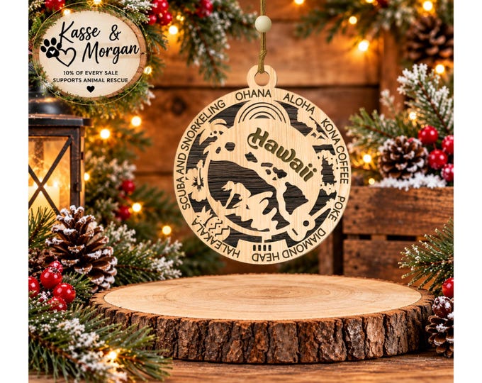 Personalized Hawaii Ornament, Hawaii Christmas Ornament, State Ornament, Hawaii Gift, Custom Hawaii Keepsake