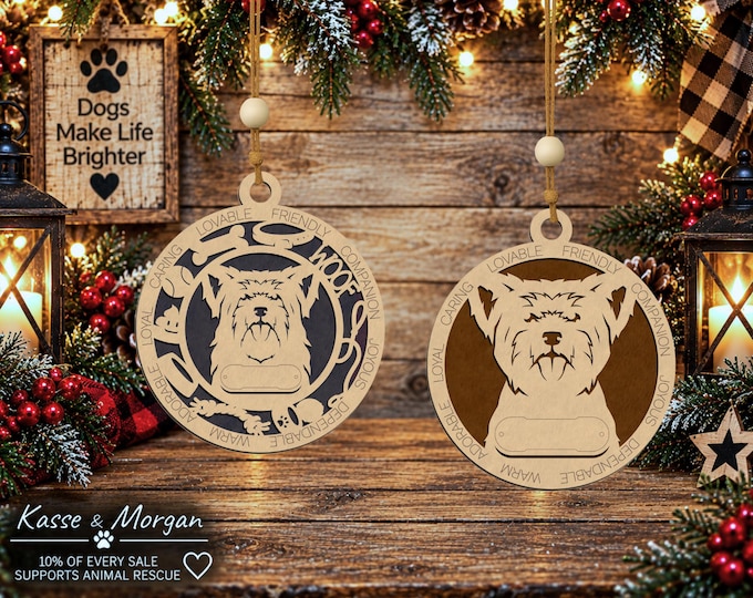 Personalized Yorkshire Terrier Ornament, Custom Yorkie Dog Gift (Wooden)