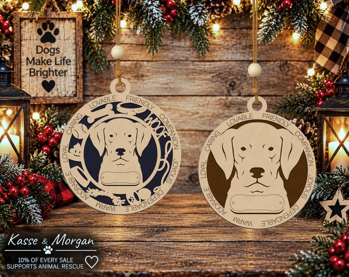 Personalized Plott Hound Wooden Ornament, Custom Dog Christmas Gift
