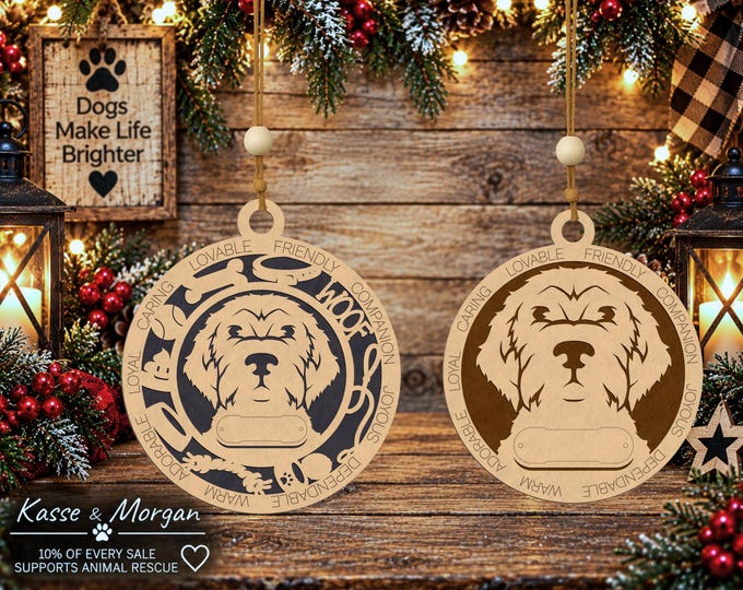 Personalized Wirehaired Pointing Griffon Ornament, Custom Dog Gift, Handcrafted Wood Keepsake