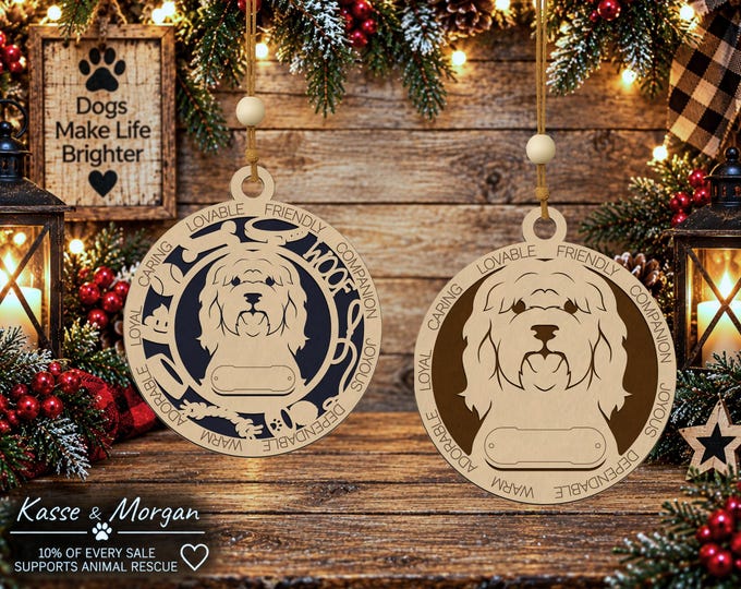 Personalized Tibetan Terrier Wood Ornament, Custom Dog Gift, Handcrafted Keepsake