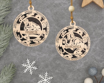Personalized Wrestling Christmas Ornament – Male & Female Player Sports Ornament