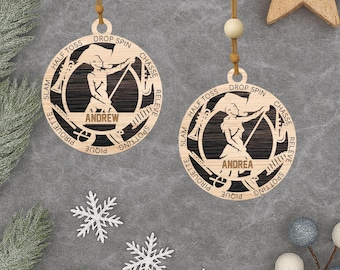 Personalized Color Guard Ornament: Laser Cut Wooden Keepsake