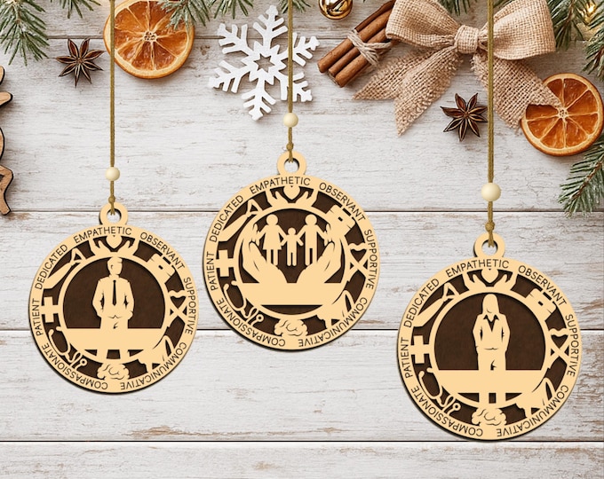 Personalized Social Worker Ornament, Handcrafted Wood Keepsake, MSW Graduation Gift