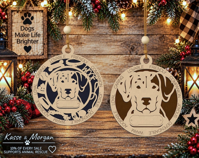 Personalized Catahoula Leopard Dog Ornament, Custom Wooden Pet Gift
