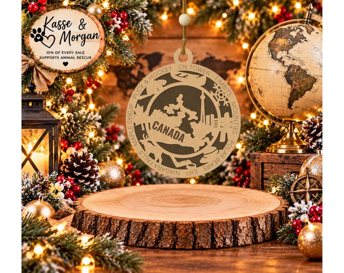 Personalized Canada Ornament, Canada Christmas Ornament, Canadian Gift, Canada Keepsake, Custom Country Ornament
