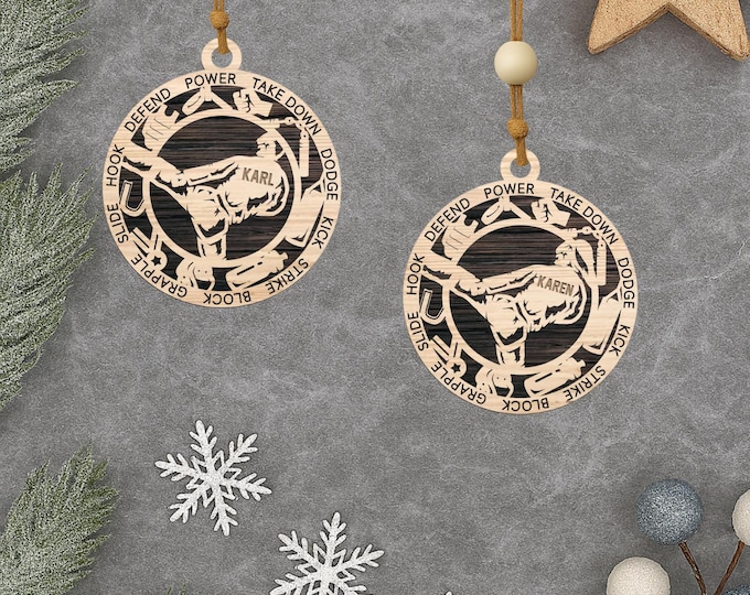 Personalized Martial Arts Christmas Ornament – Custom Karate or Taekwondo Christmas Gift