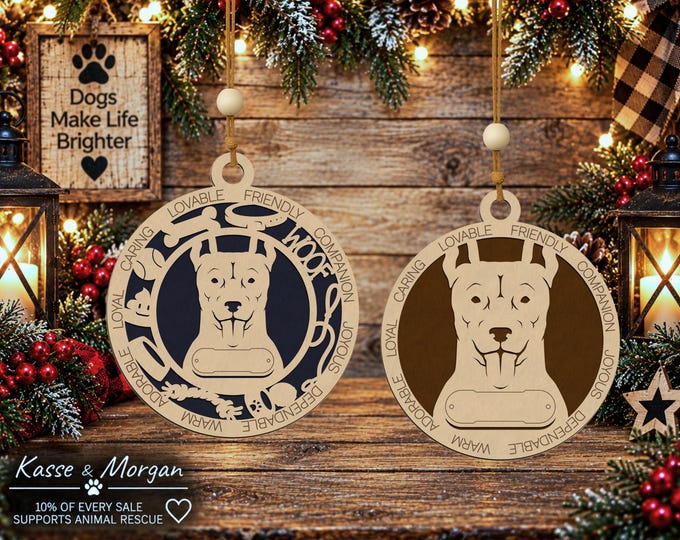 Personalized Formosan Mountain Dog Ornament, Handcrafted Wood, Engraved Name
