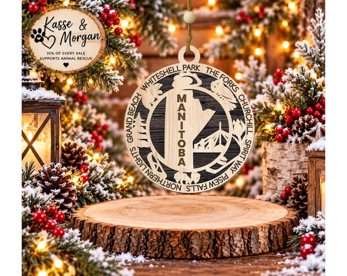 Personalized Manitoba Ornament, Manitoba Christmas Ornament, Canada Ornament, Manitoba Gift, Custom Province Keepsake