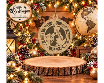 Personalized United Kingdom Ornament, UK Christmas Ornament, British Gift, UK Keepsake, Custom Country Ornament