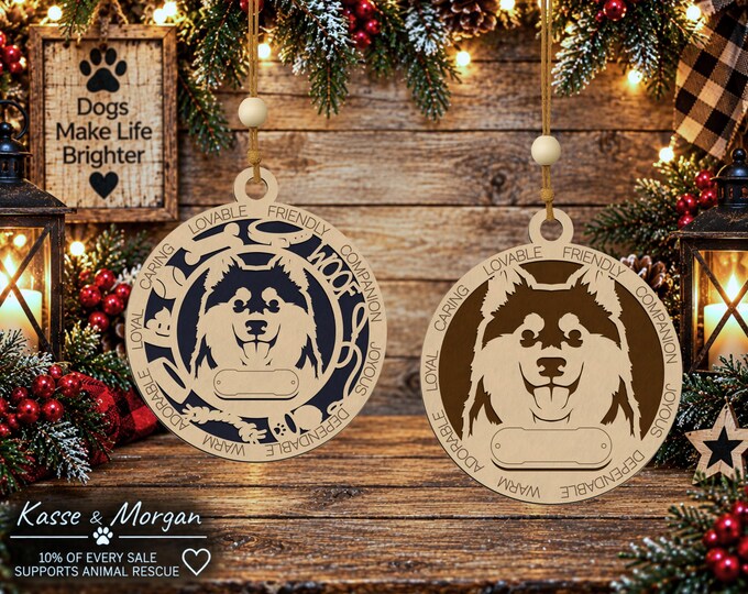Personalized Finnish Lapphund Wooden Ornament, Custom Dog Gift, Handcrafted Pet Keepsake