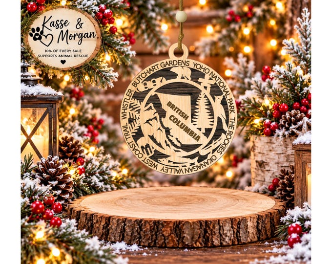 Personalized British Columbia Ornament, BC Christmas Ornament, Canada Ornament, BC Gift, Custom Province Keepsake
