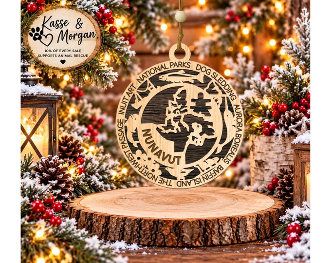 Personalized Nunavut Ornament, Nunavut Christmas Ornament, Canada Ornament, Nunavut Gift, Custom Territory Keepsake