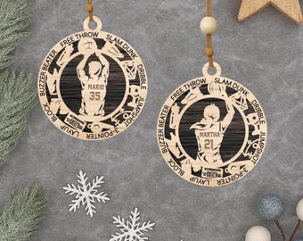 Personalized Basketball Christmas Ornament – Male & Female Player Sports Ornament