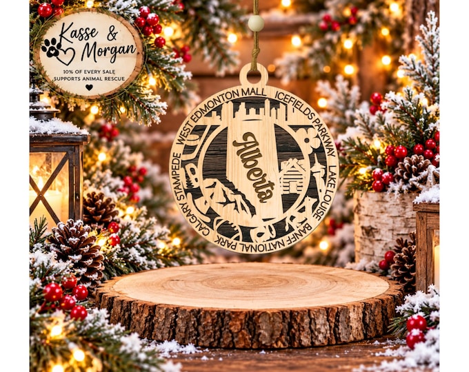 Personalized Alberta Ornament, Alberta Christmas Ornament, Canada Ornament, Alberta Gift, Custom Alberta Keepsake
