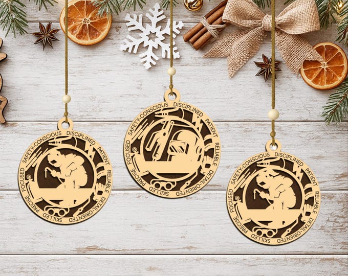 Personalized Welder Ornament, Handcrafted Wood Keepsake, Welding Gift