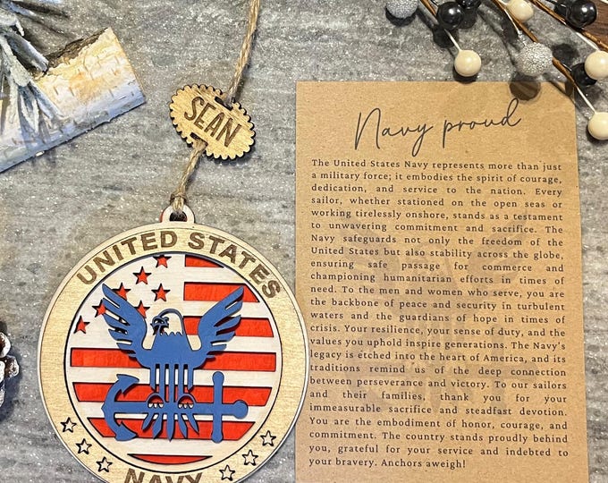Personalized Military Ornament: US Service Member Gift, Veteran Keepsake