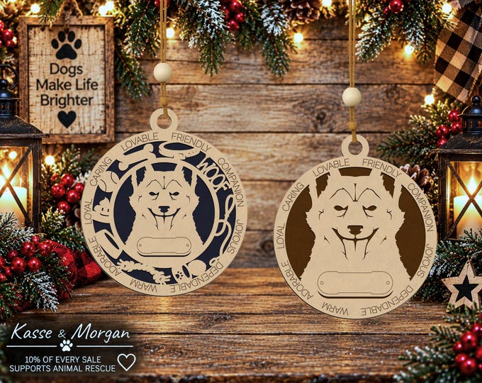 Personalized Norwegian Lundehund Wooden Ornament, Custom Dog Gift, Handcrafted Christmas Decoration