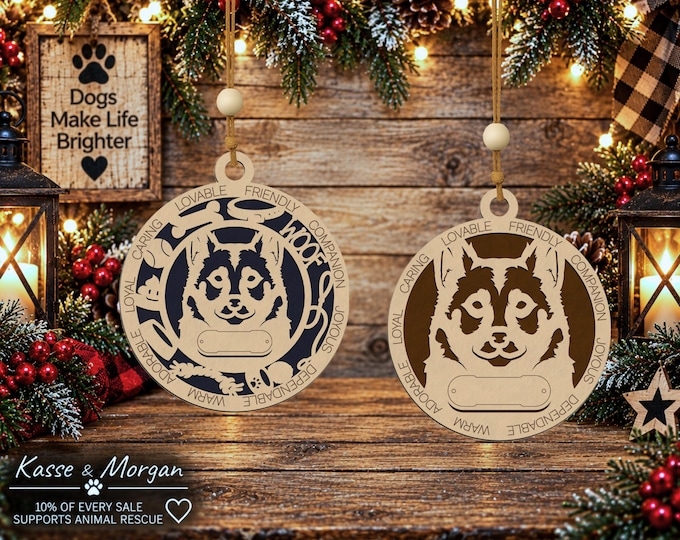 Personalized Swedish Vallhund Wood Ornament, Custom Dog Gift, Handcrafted Christmas Decoration