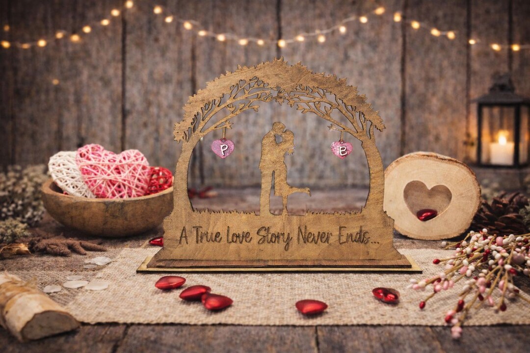 Personalized Couple Wood Sign – Anniversary Gift With Custom Initials ...